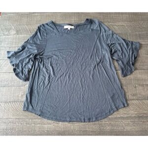 Loft Women's Gray 1/4 sleeve Blouse Size XL